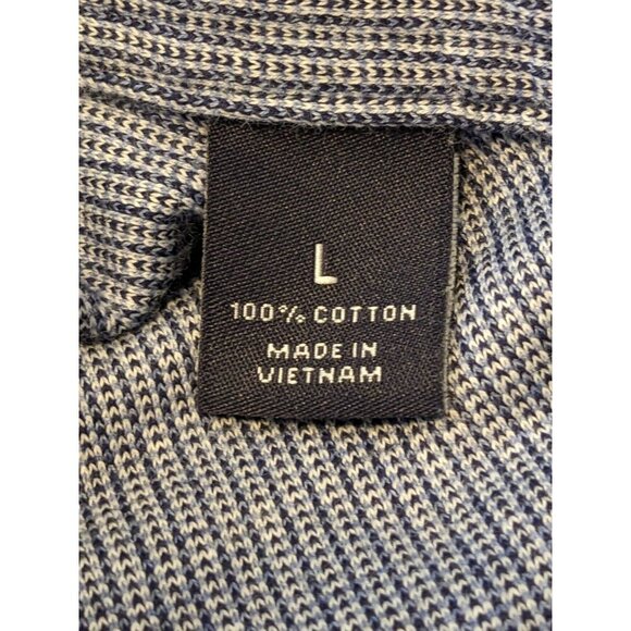 Hart Schaffner Marx Mens Size Large Button Up Shirt Blue Micro Striped Cotton - Picture 5 of 6